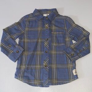 Cotton On Kids Boy’s Long Sleeve Button Down Flannel Size 3
